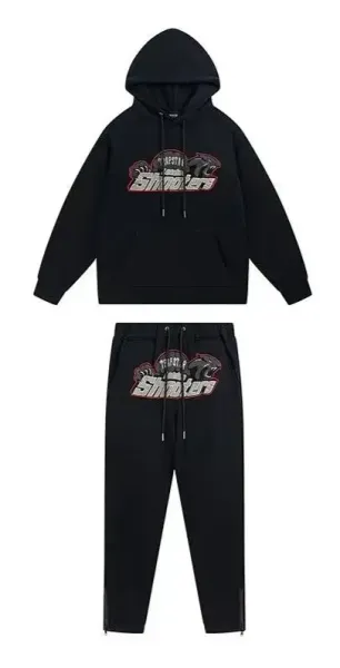 Smokers x Asics Hoodie and Sweatpants Set Black - 1