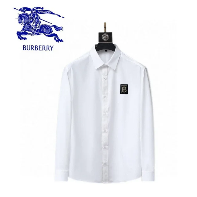 Burberry Shirts Long-sleeve button-down with check and logo designs product detail image 9