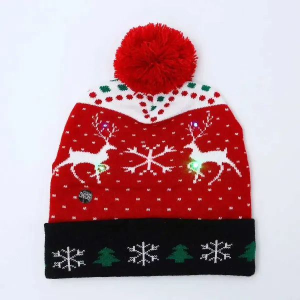 Design Ugly Christmas Beanie with Red Pom-Pom and HO HO HO Cuff - 15