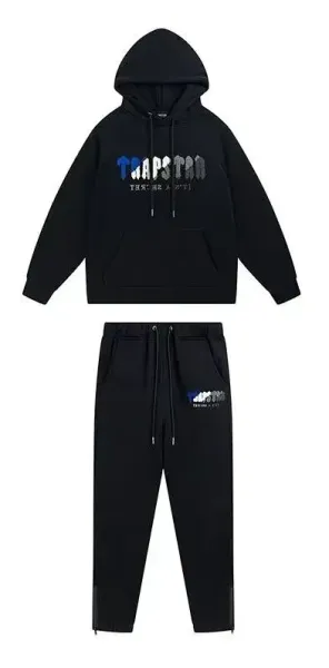 Trapstar Black Logo Hoodie and Sweatpants Set - 1