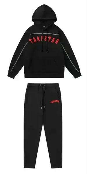 Trapstar Black Arch Logo Hoodie and Sweatpants Set - 1