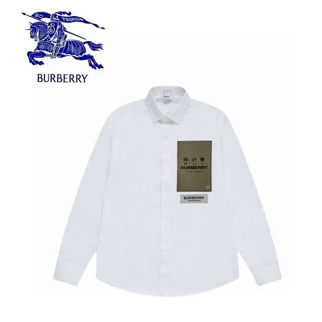 Burberry Shirts Long-sleeve button-down with check and logo designs product detail image 11
