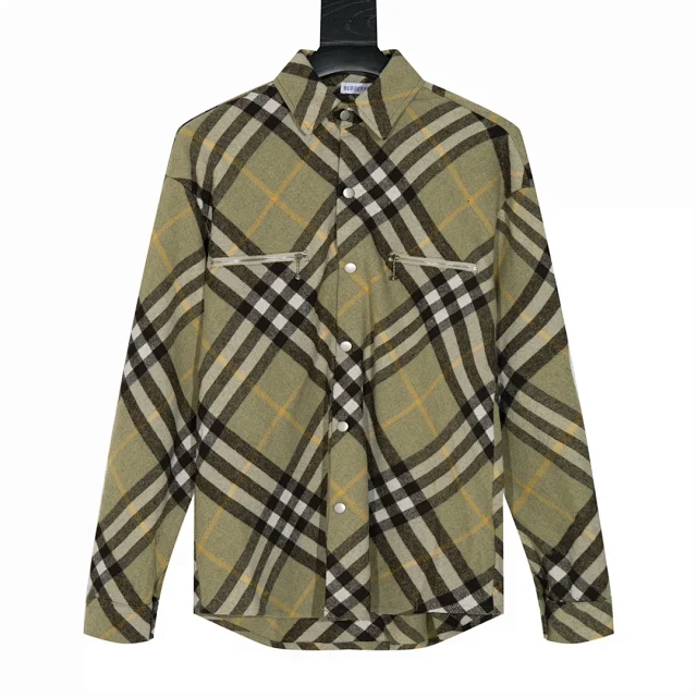 Burberry Shirts Long-sleeve button-down with check and logo designs product detail image 12