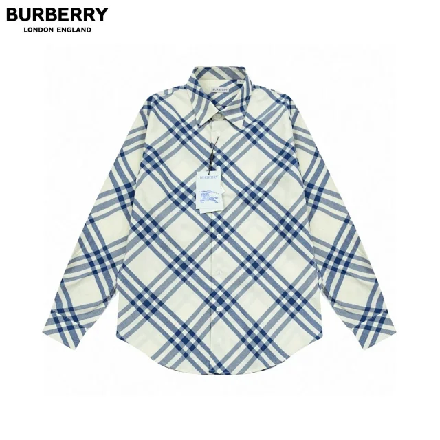 Burberry Shirts Long-sleeve button-down with check and logo designs product detail image 4