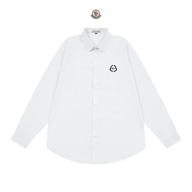Moncler Shirts Long-Sleeve Button-Up Shirt with Chest Logo Patch product detail image 10