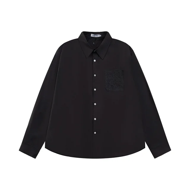 Loewe Shirts Long-sleeve button-up logo shirt product detail image 7