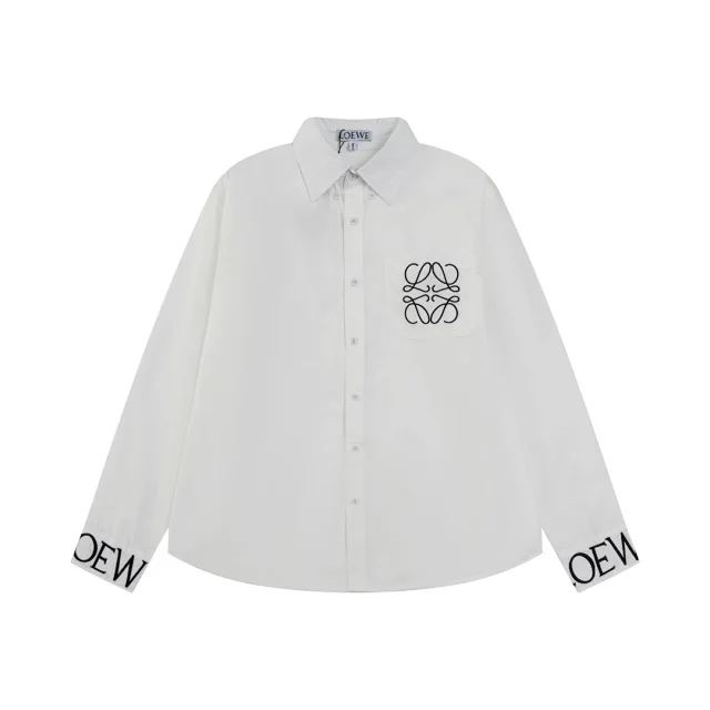 Loewe Shirts Long-sleeve button-up logo shirt product detail image 10