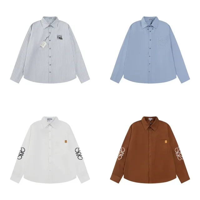 Loewe Shirts Long-sleeve button-up logo shirt product detail image 1