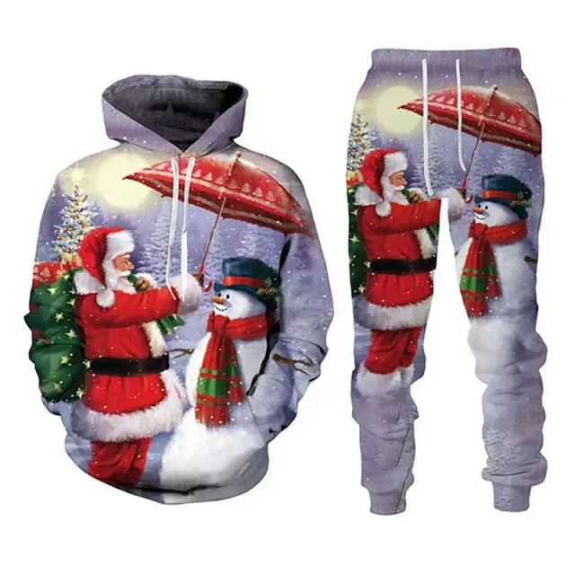 Unbranded Tracksuits Christmas Print Hoodie and Jogger Set product detail image 9