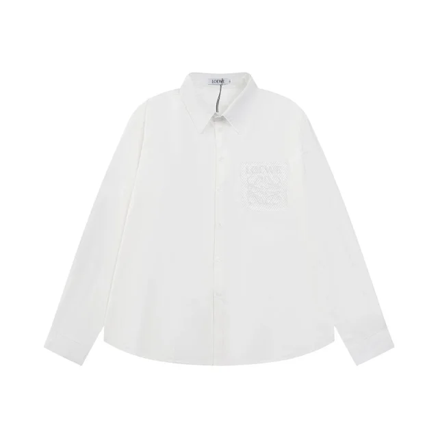 Loewe Shirts Long-sleeve button-up logo shirt product detail image 8