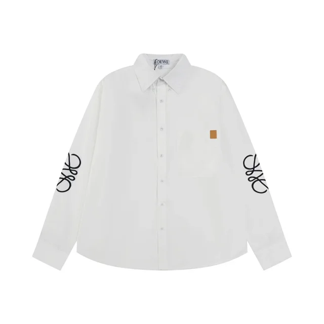 Loewe Shirts Long-sleeve button-up logo shirt product detail image 2