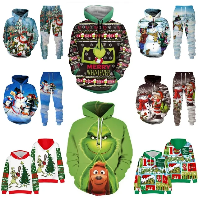 Unbranded Tracksuits Christmas Print Hoodie and Jogger Set product detail image 1
