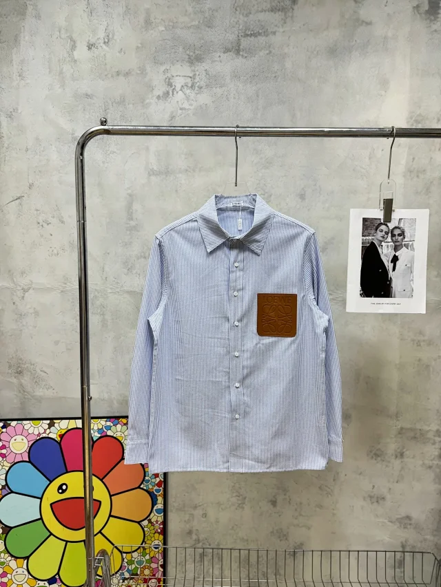 Loewe Shirts Long-sleeve button-up logo shirt product detail image 12