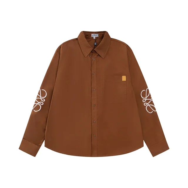 Loewe Shirts Long-sleeve button-up logo shirt product detail image 9