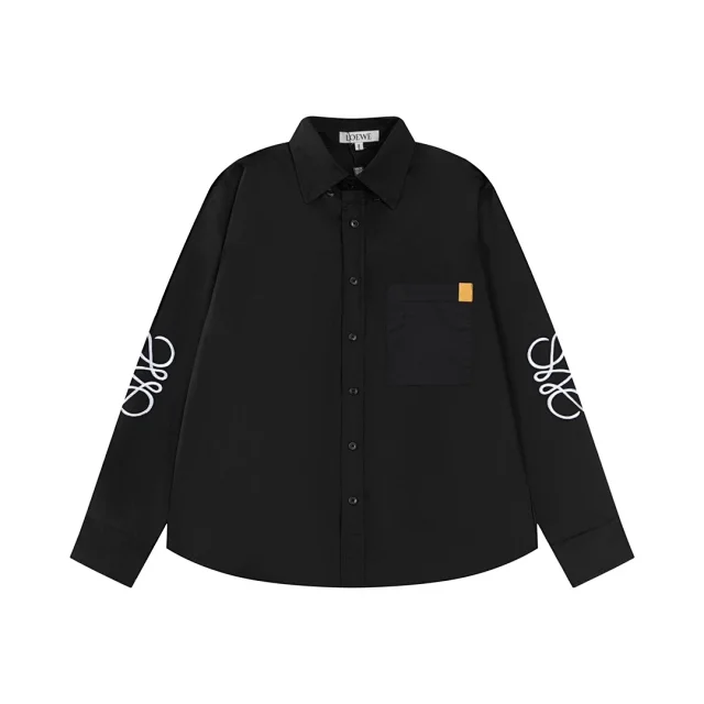 Loewe Shirts Long-sleeve button-up logo shirt product detail image 4