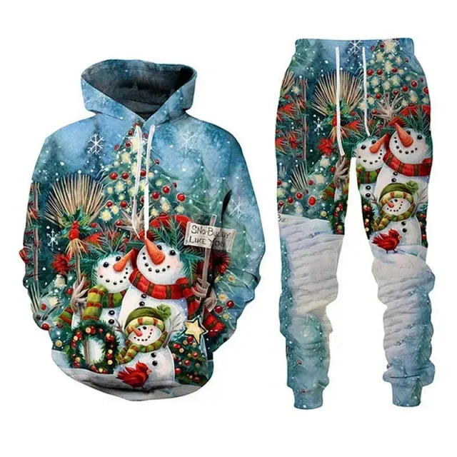 Unbranded Tracksuits Christmas Print Hoodie and Jogger Set product detail image 2