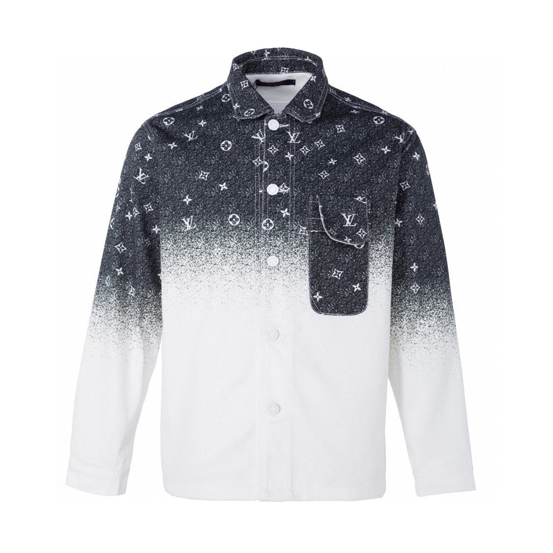 Design Printed Oversized Shirt-Jacket Multicolor Outerwear - 7