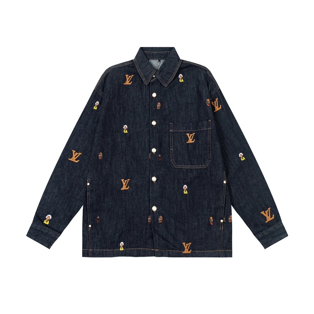 Design Printed Oversized Shirt-Jacket Multicolor Outerwear - 8