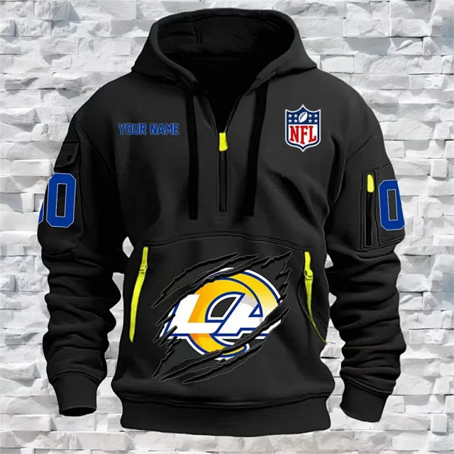 NFL Hoodies & Sweatshirts Team Logo Quarter-Zip Hoodie with Zip Pockets product detail image 9