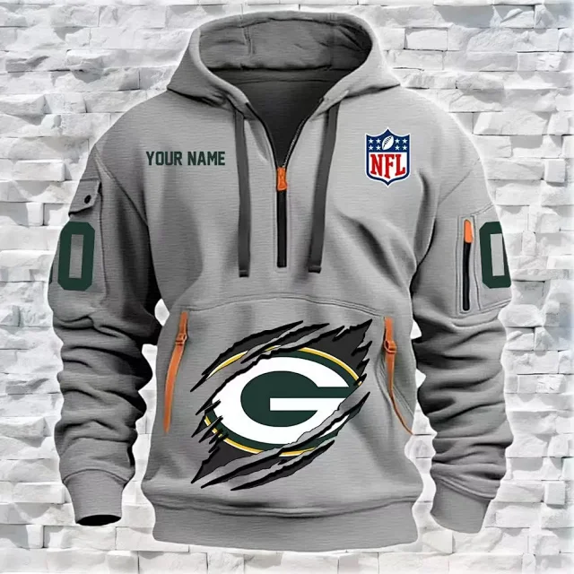 NFL Hoodies & Sweatshirts Team Logo Quarter-Zip Hoodie with Zip Pockets product detail image 5