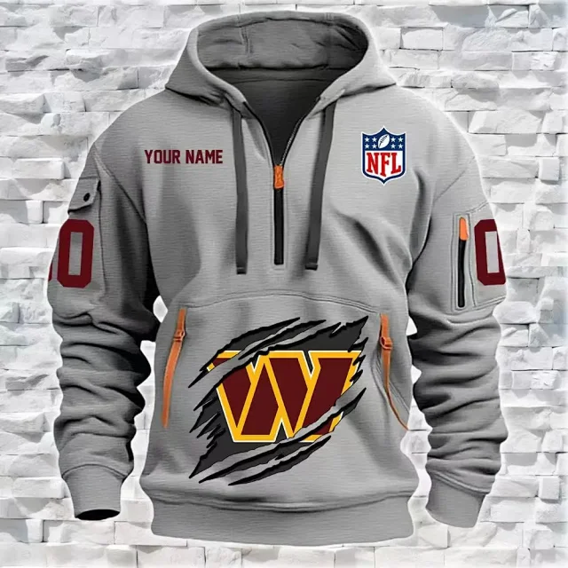 NFL Hoodies & Sweatshirts Team Logo Quarter-Zip Hoodie with Zip Pockets product detail image 10