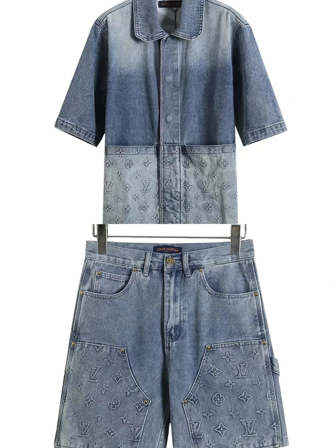 Design Multicolor Alphabet Block Print Short-Sleeve Shirt and Shorts Set - 6