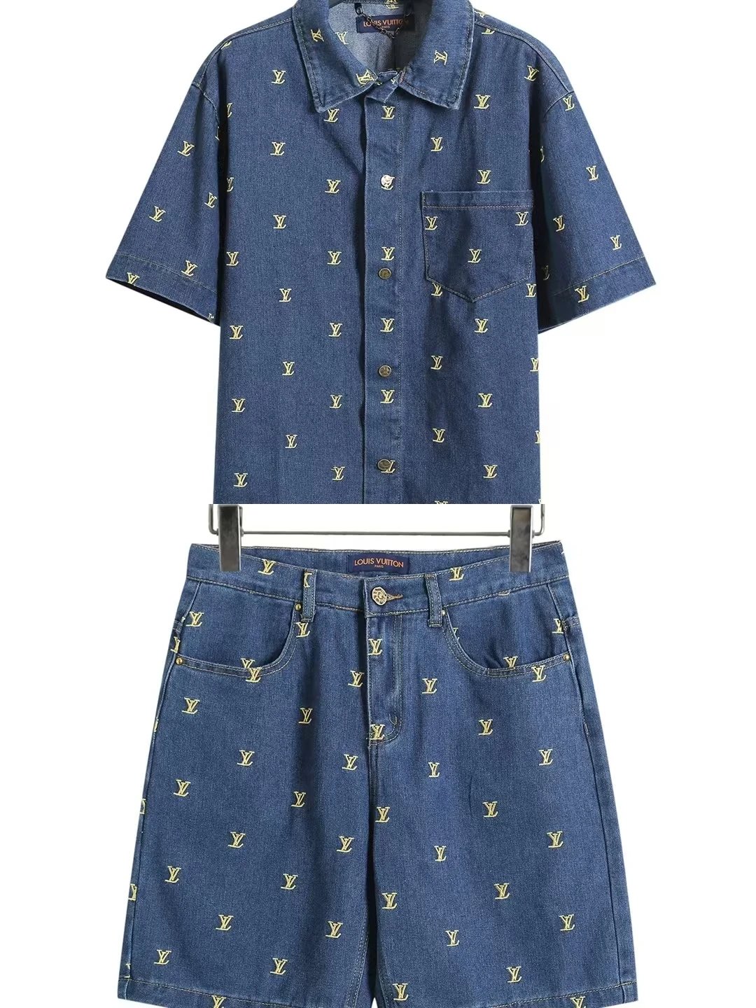 Design Multicolor Alphabet Block Print Short-Sleeve Shirt and Shorts Set - 5