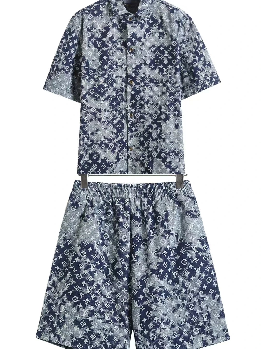 Design Multicolor Alphabet Block Print Short-Sleeve Shirt and Shorts Set - 4