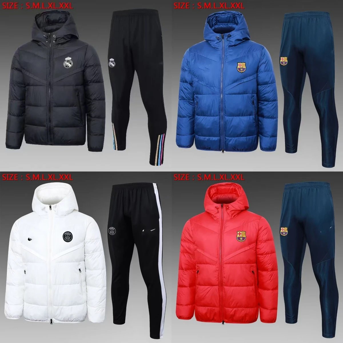 AFA Down Jacket and Track Pants Set Black Tracksuit - 3