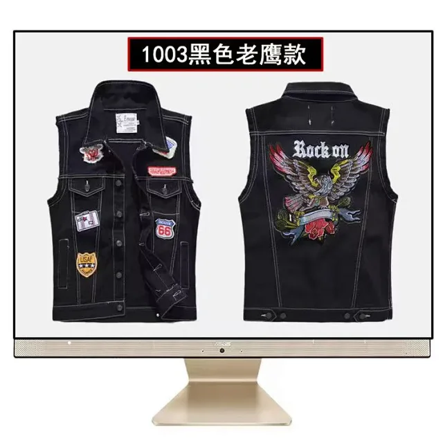 Unbranded Vests Sleeveless Distressed Denim Vest product detail image 4
