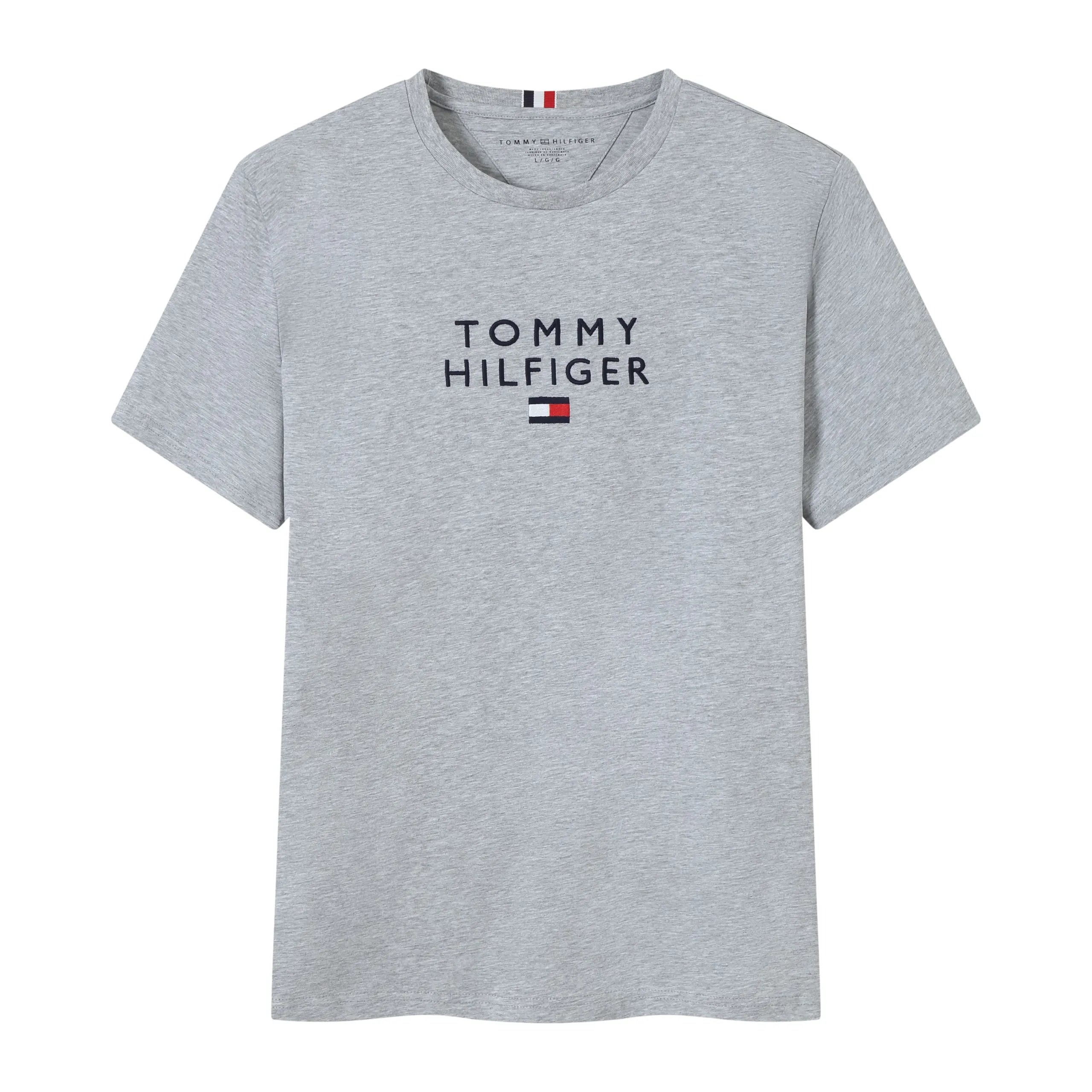 Tommy Hilfiger Logo Graphic Heather Gray T-Shirt - 13