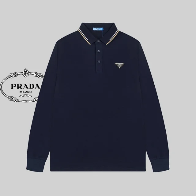 Prada Hoodies & Sweatshirts Long-Sleeve Collared Pullover Sweatshirt product detail image 7