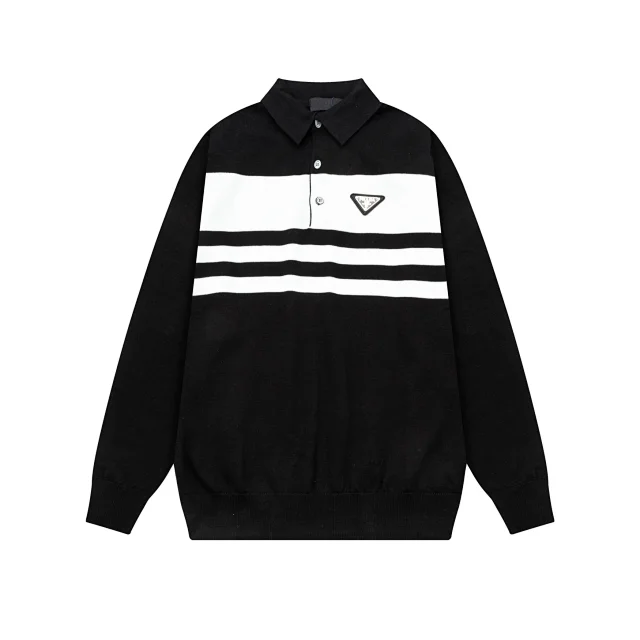 Prada Hoodies & Sweatshirts Long-Sleeve Collared Pullover Sweatshirt product detail image 4