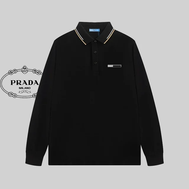 Prada Hoodies & Sweatshirts Long-Sleeve Collared Pullover Sweatshirt product detail image 10