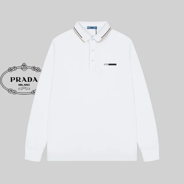 Prada Hoodies & Sweatshirts Long-Sleeve Collared Pullover Sweatshirt product detail image 12