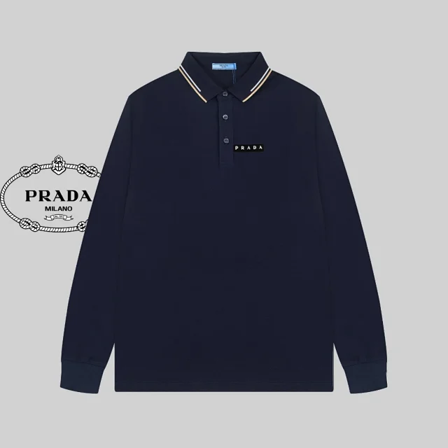 Prada Hoodies & Sweatshirts Long-Sleeve Collared Pullover Sweatshirt product detail image 6