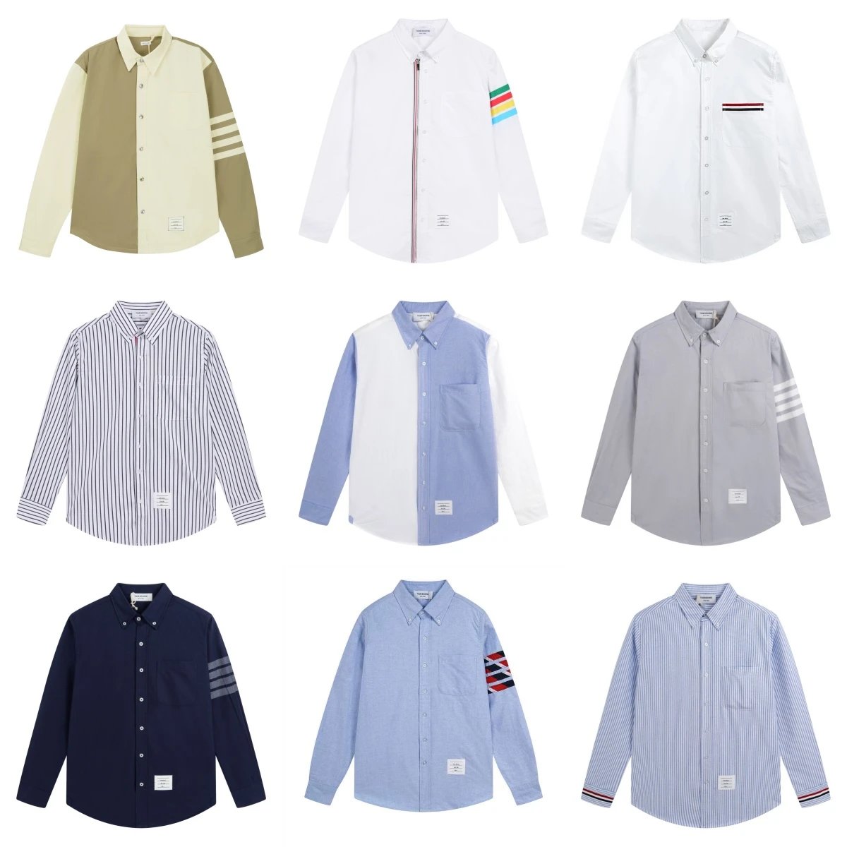 Thom Browne Classic Oxford Shirt White with Four-Bar Stripe Sleeve - 3