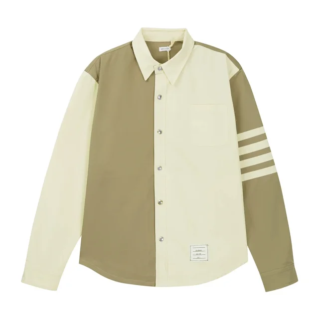 Thom Browne Shirts Long-Sleeve Button-Down with Four-Bar Stripe Detail product detail image 3