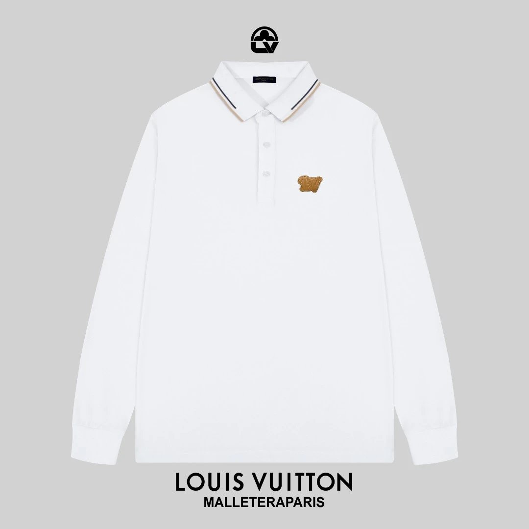 Louis Vuitton Malletier Paris White Long-Sleeve Polo Shirt - 15