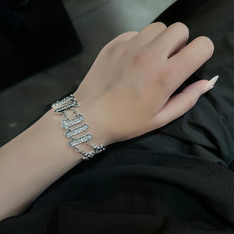 Miu Miu Crystal-Embellished Silver Cuff Bracelet