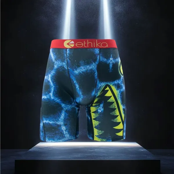 Ethika Shark Bite Blue Multicolor Boxer Briefs Underwear - 1