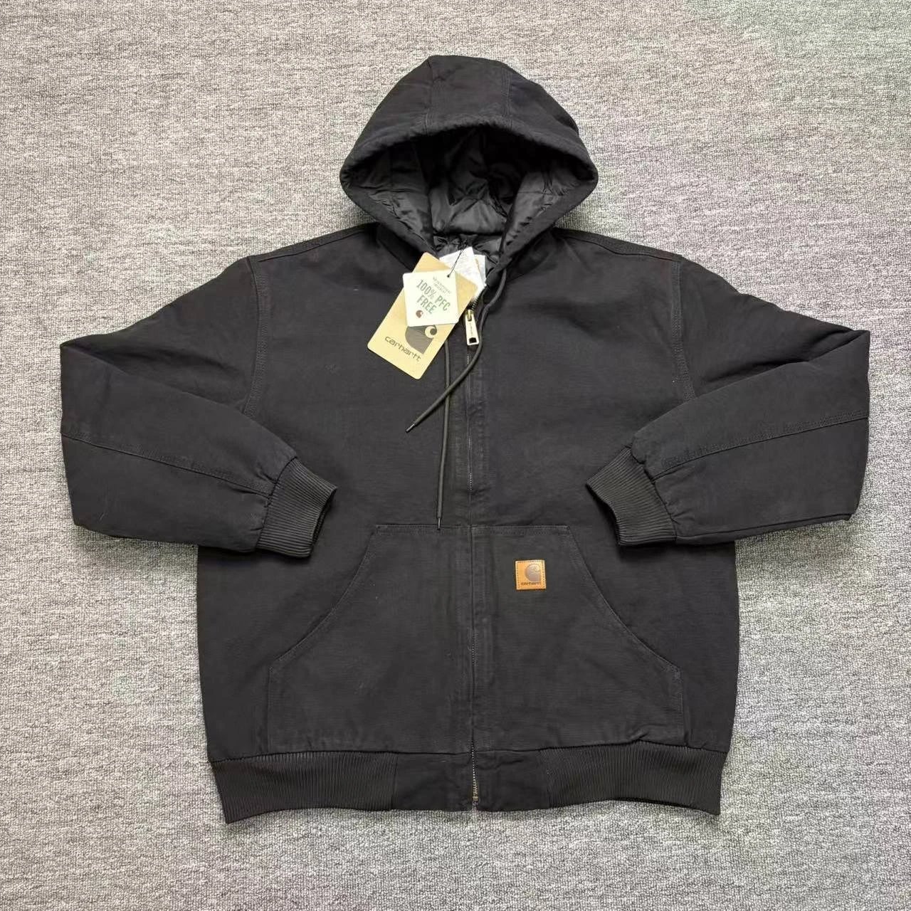 Carhartt Active Jacket Black Charcoal Olive Tan Workwear Hooded Jacket