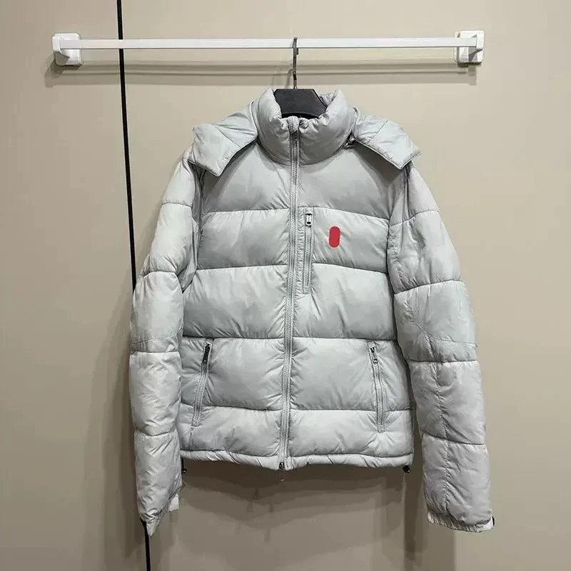 Polo Ralph Lauren Black Gray Quilted Hooded Puffer Jacket