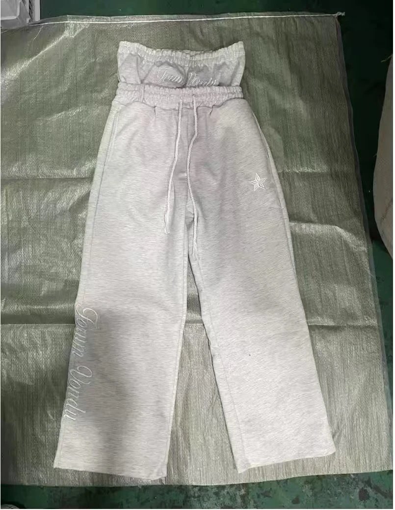 Grey Sweatpants With Number 3 And USA Patch Streetwear