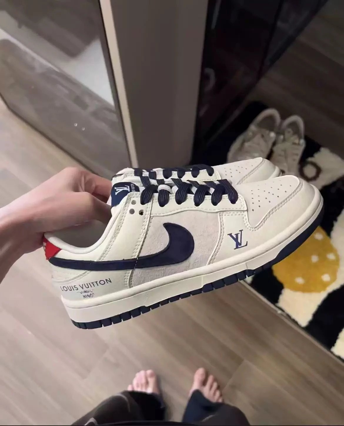 Louis Vuitton Nike Dunk White Monogram Sneakers