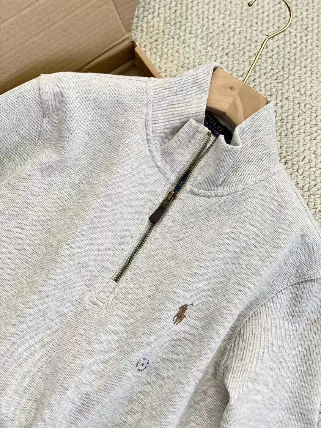 Ralph Lauren Quarter-Zip Pullover Beige Sweater - 2