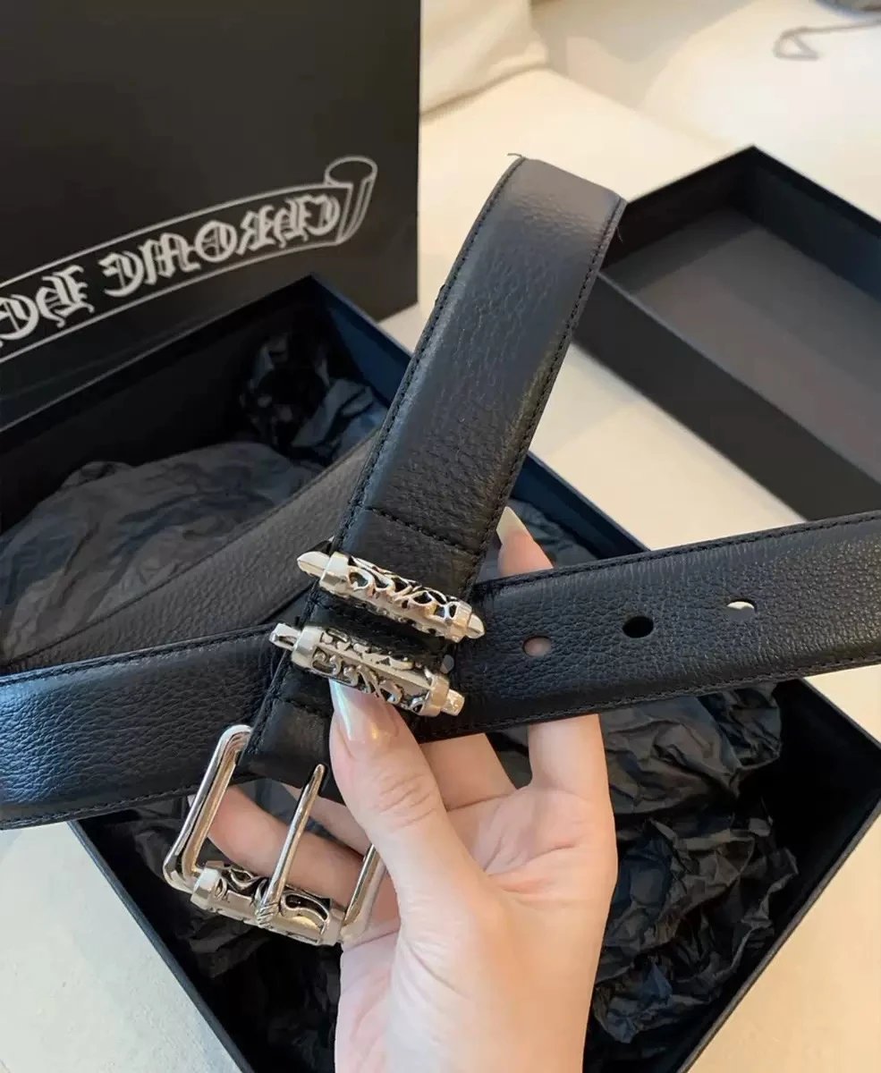 OUYUE Leather Belt Black Multicolor Gothic Cross Punk Belt