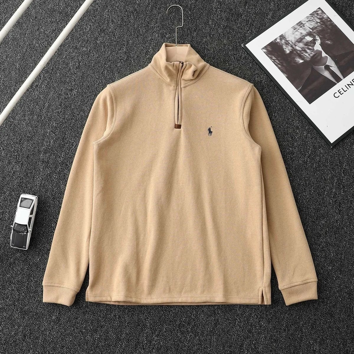 Ralph Lauren Quarter-Zip Pullover Gray White Navy Green Cream Dark Blue Classic