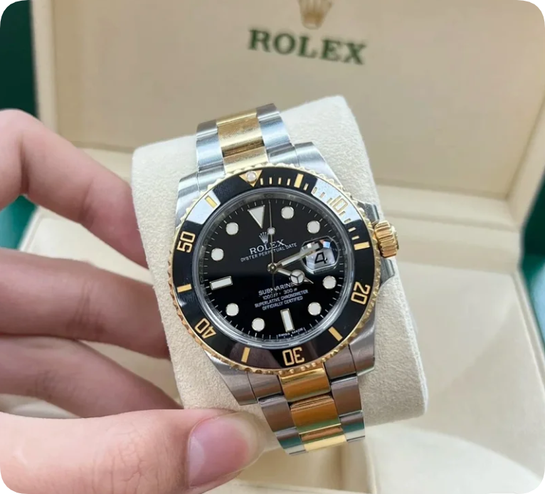 Rolex Daytona Gold Black Dial Chronograph Watch