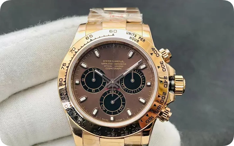 Rolex Daytona Gold Black Dial Chronograph Watch